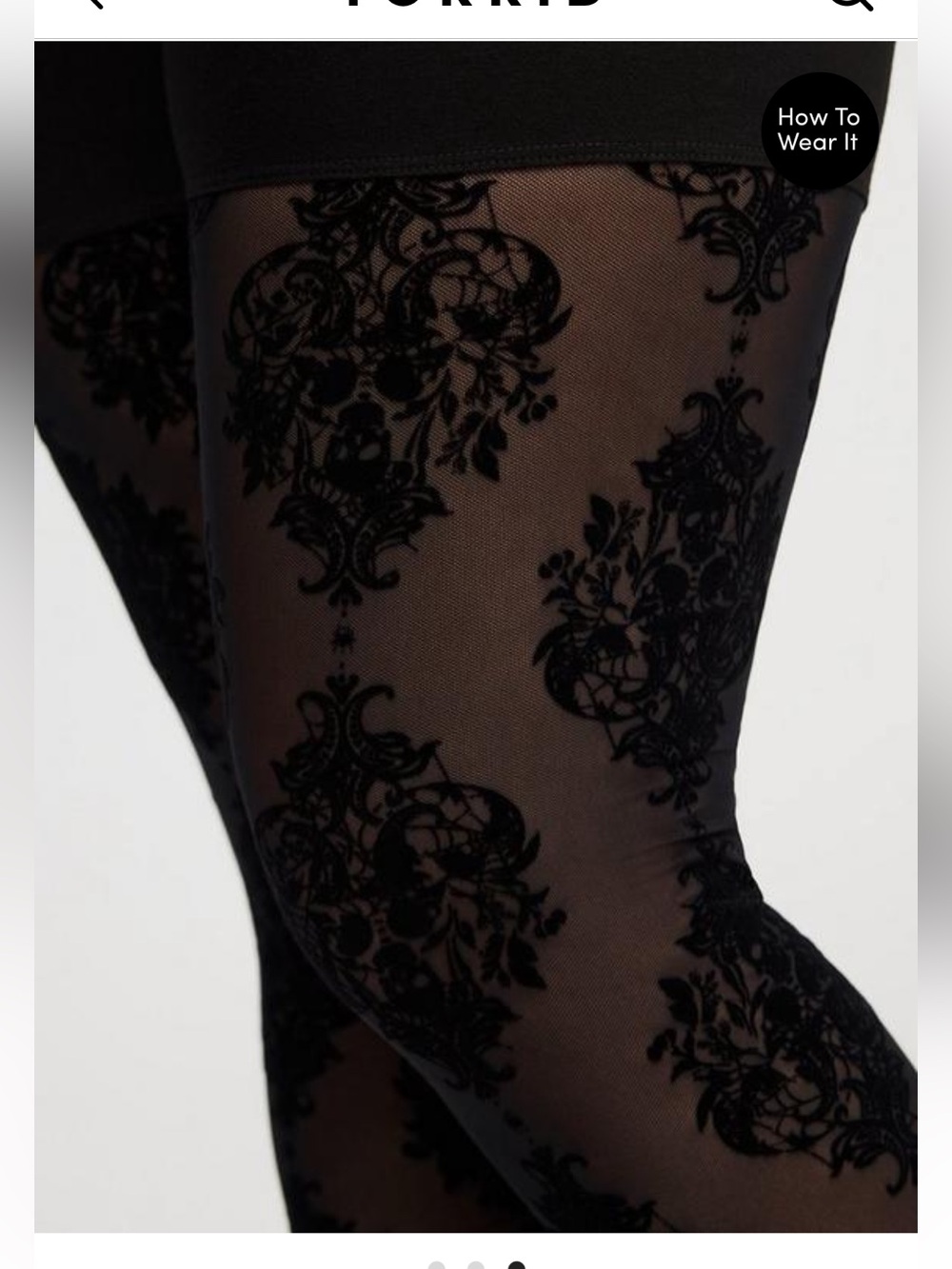 NWT Torrid Damask flocked mesh full length leggings size 3 3x 22 24 - Picture 2 of 6